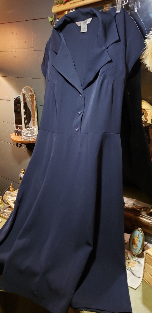 A line navy pinup dress